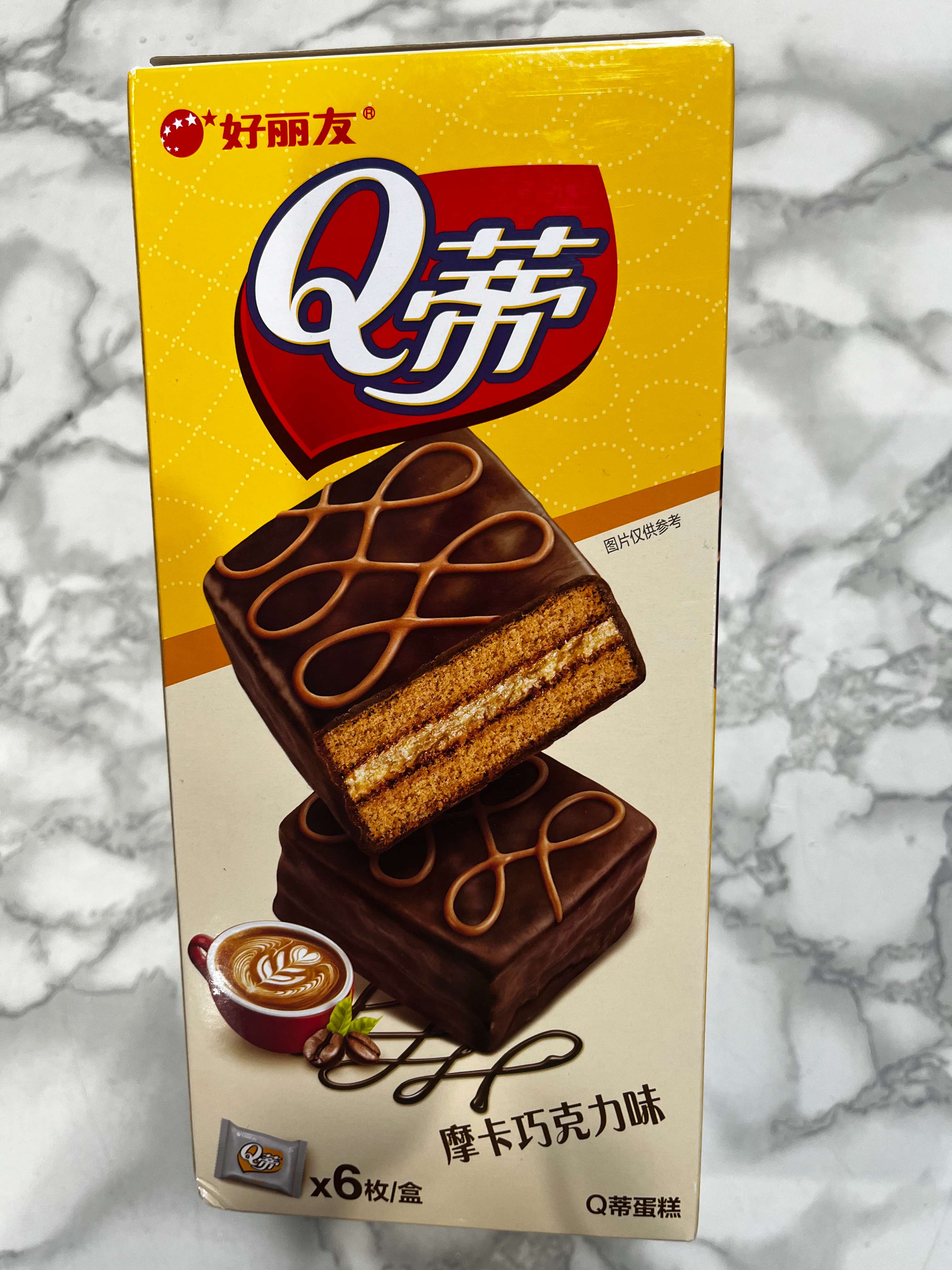 好丽友Q蒂摩卡巧克力味蛋糕6枚装168g