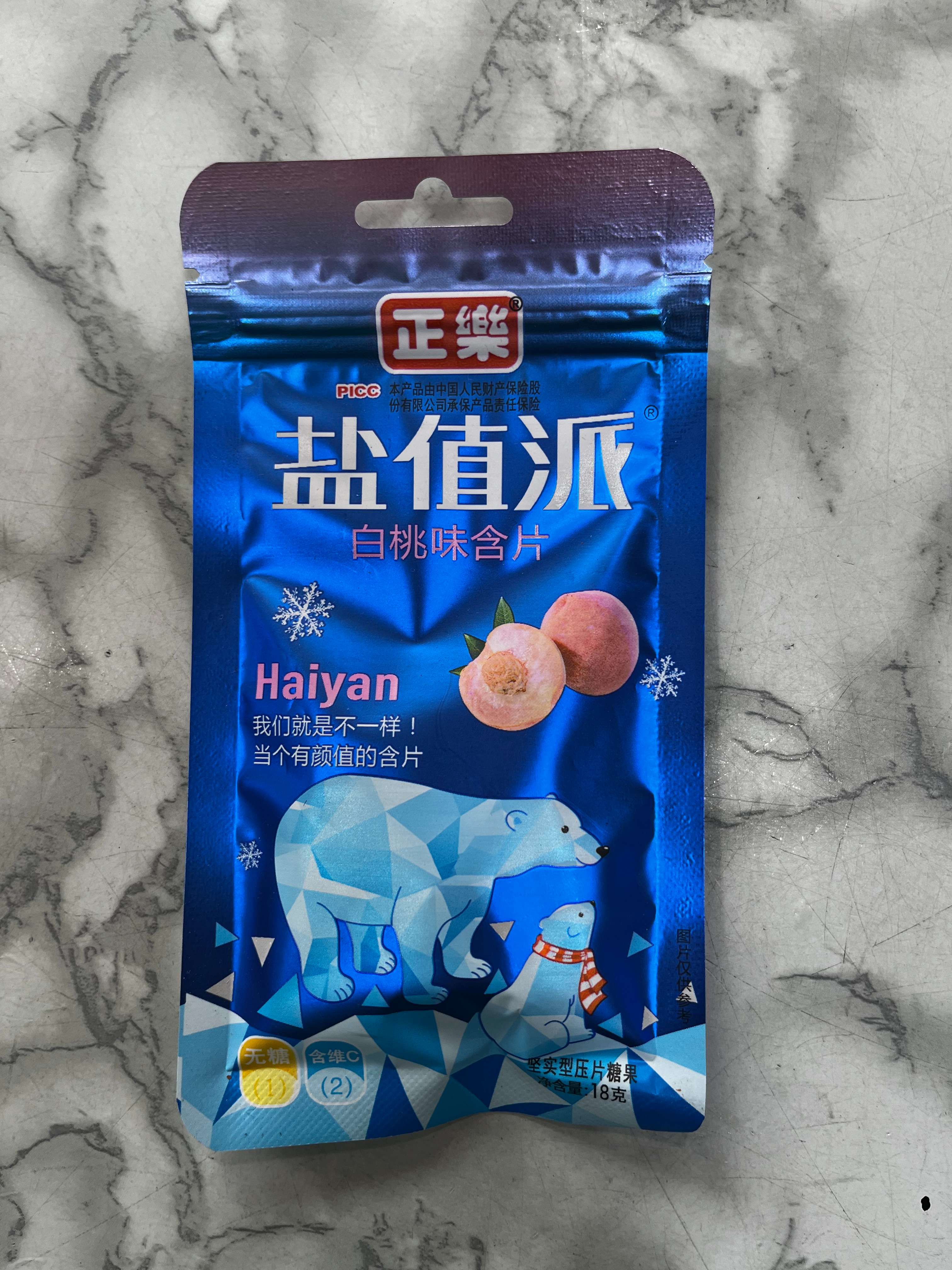 正乐盐值派白桃味含片18g