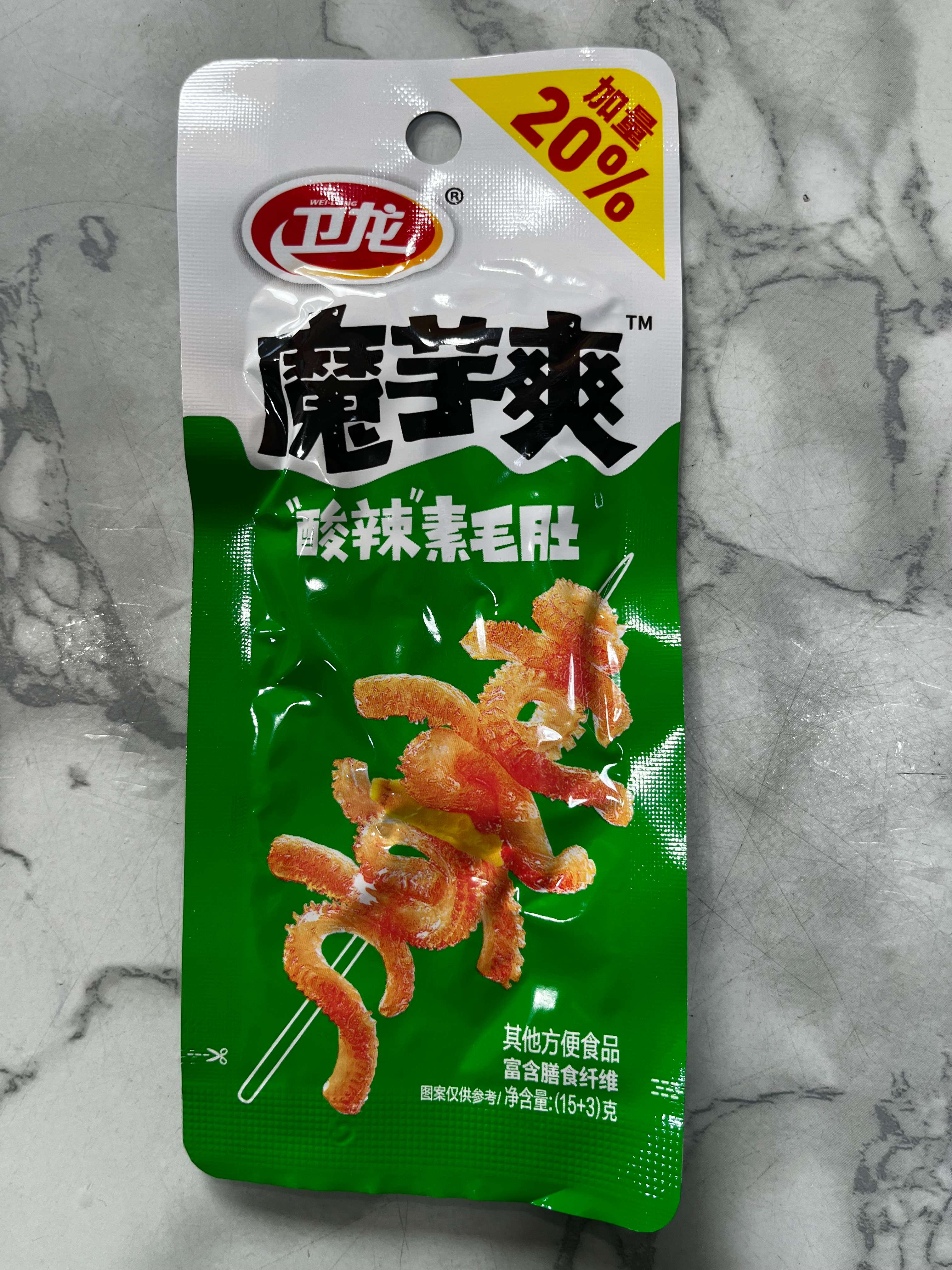 卫龙魔芋爽酸辣素毛肚15+3g