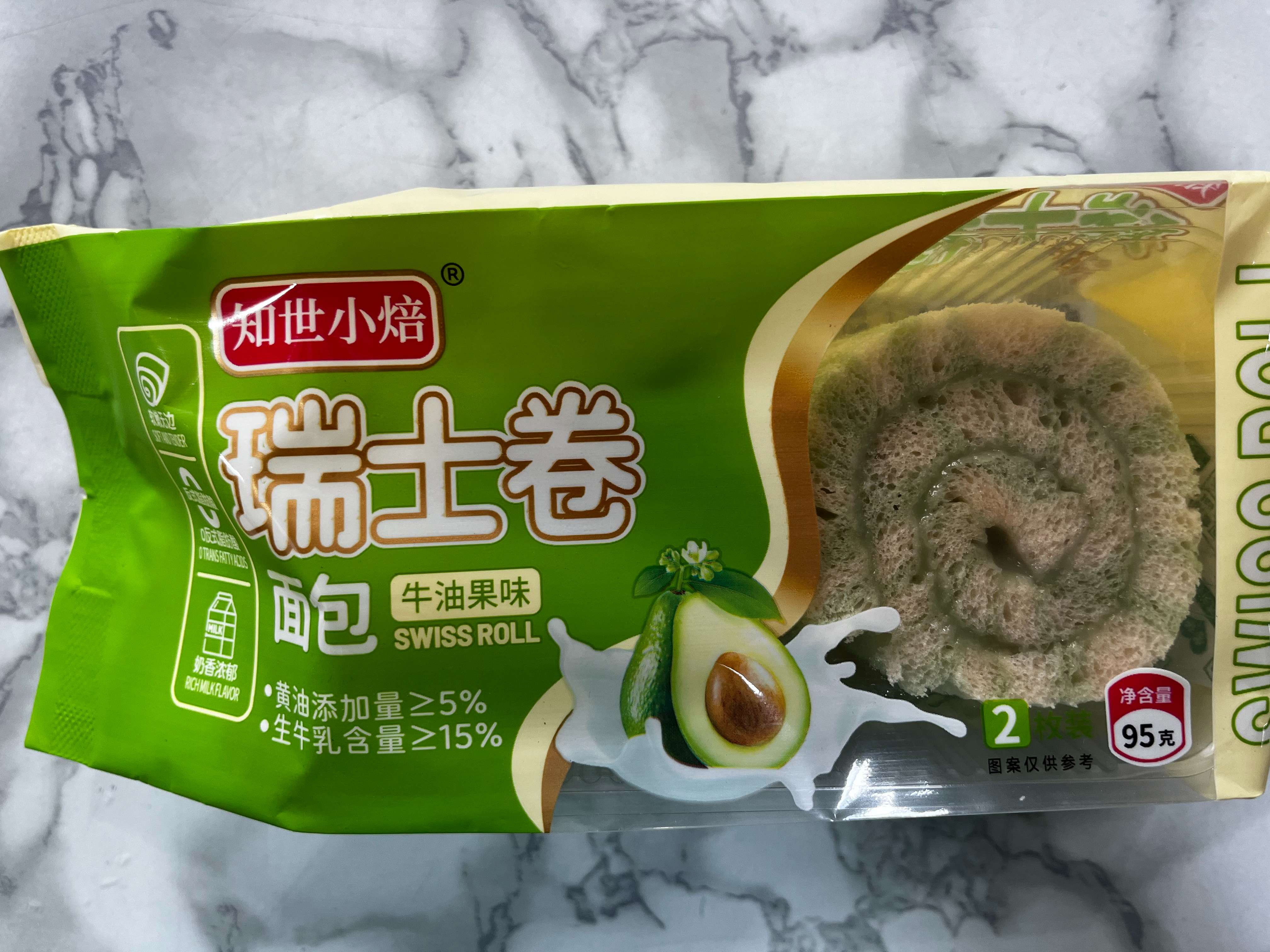 知世小焙牛油果味瑞士卷面包95g