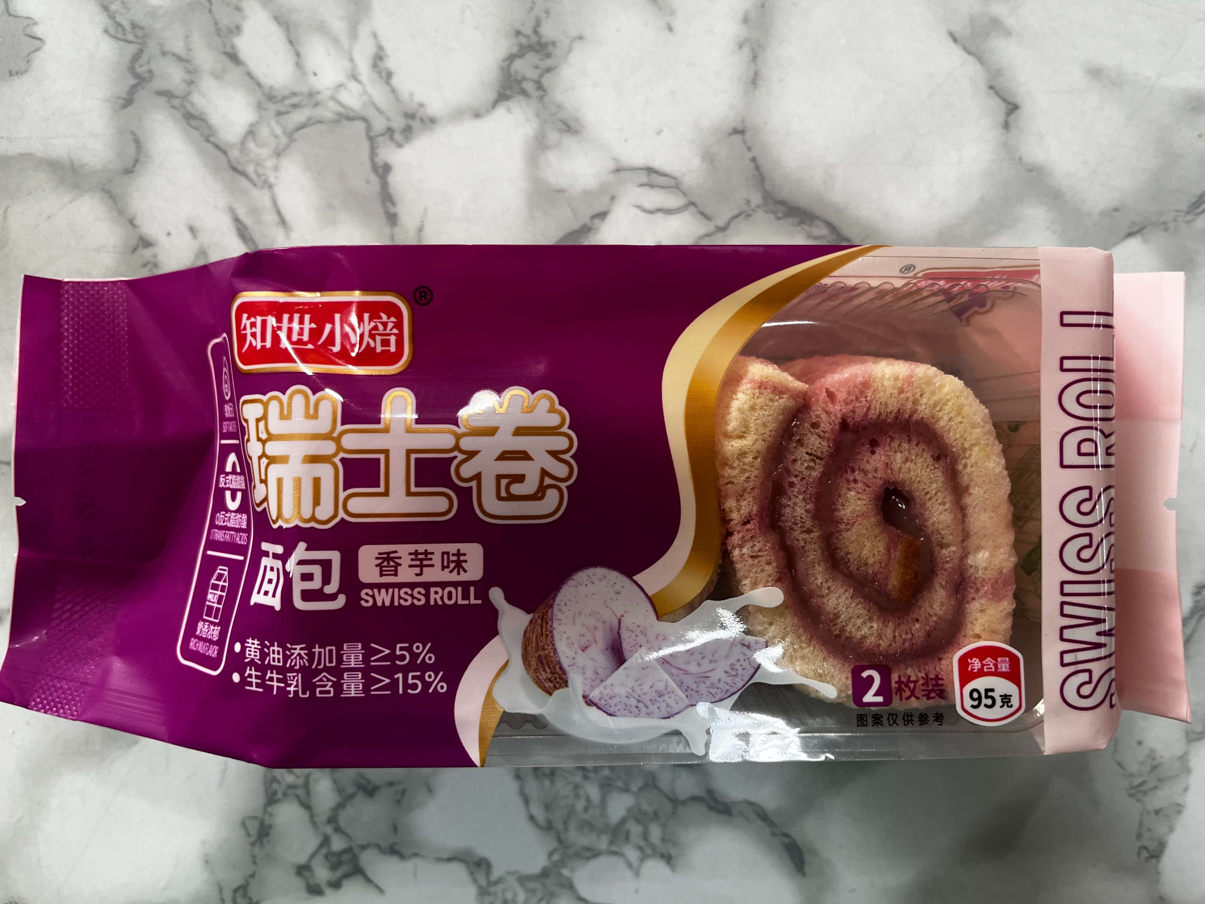 知世小焙香芋味瑞士卷面包95g